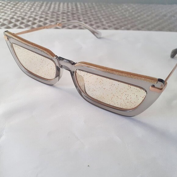 NWOT Jimmy Choo Vela gold glitter lens sunglasses - Picture 10 of 12